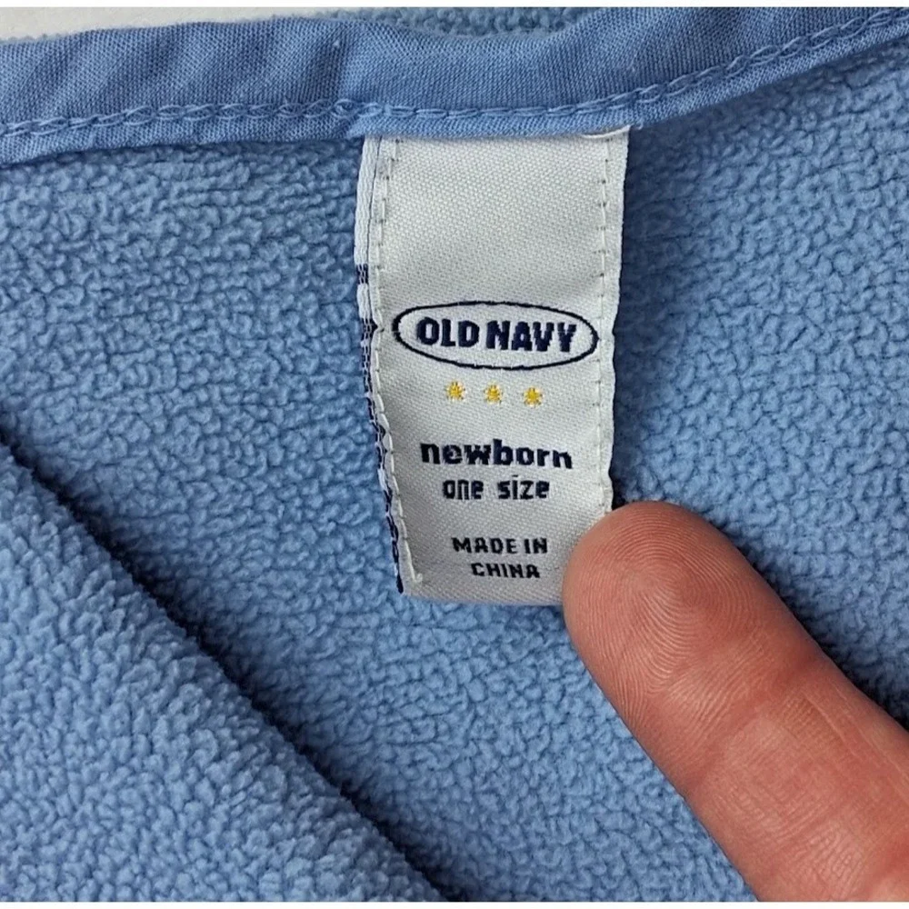 Old Navy Blue Fleece Frog Baby Blanket Thin Soft Lovey 2006 Security 30x40 htf